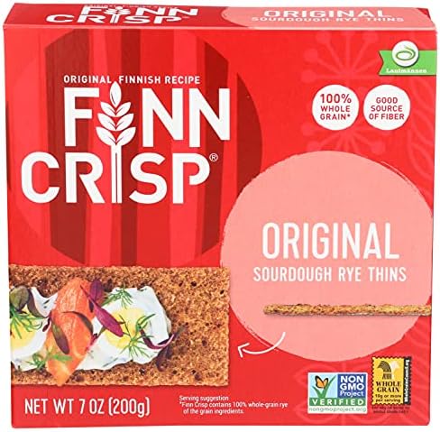 Finn Crisp Sourdough Rye Thins, Original Crispbread, 7 Ounce Boxes (Pack of 9)