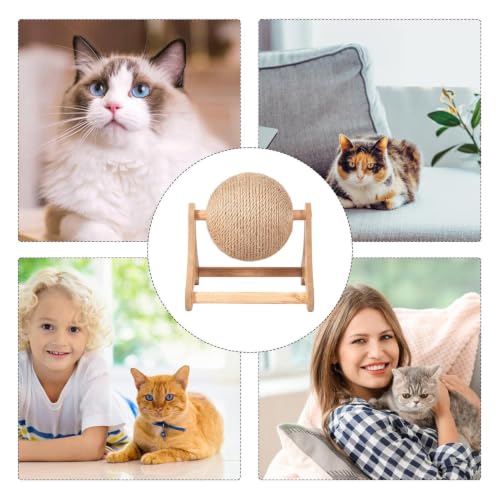 Rascador de gato para evitar arañazos en muebles con base de madera estable 3