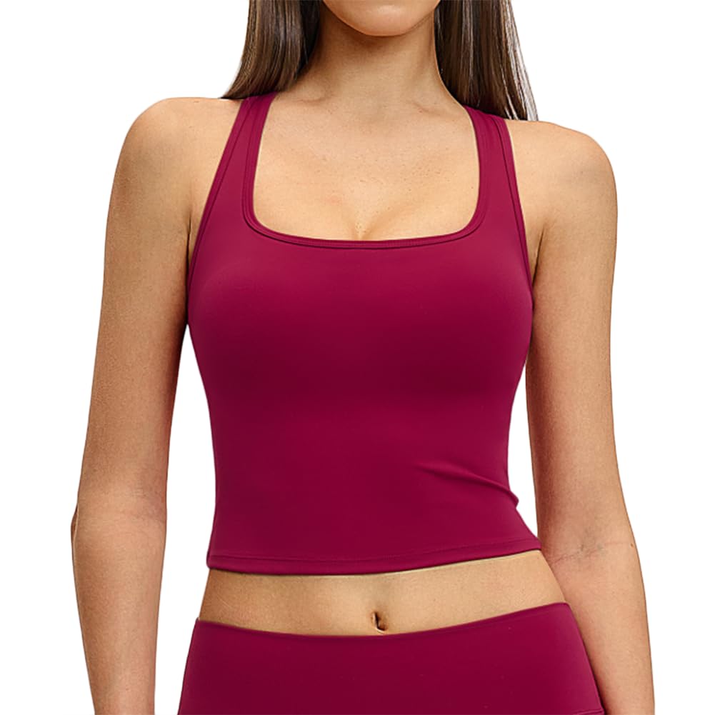 JPXJGT Women's Breathable Yoga Sports Tank Top Quick Drying Leisure Running Fitness Yoga Clothing(Size:M,Color:Red)