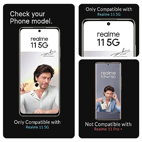 Image of ArmourPro Military Grade Gorilla Tempered Glass Compatible For Realme 13, 12X, 12, Realme 11X and 11 (6.8 Inch) With Easy Installation Kit for Smartphone| Edge To Edge Coverage | Black, Pack of 2