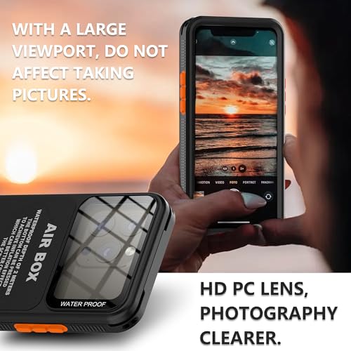 Hllhunkhe Capa de telefone à prova d'água, capas de telefone subaquáticas para snorkeling, função d