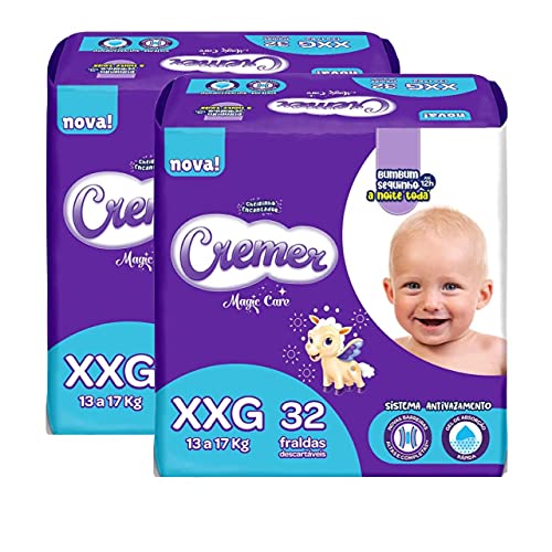 Kit 2 Pacotes Fralda Descartável Cremer Magic Care Mega XXG