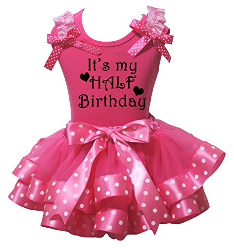 Camiseta de cumpleaños mi mitad y falda de pétalos rosa para ropa de niña de 0 a 8 años