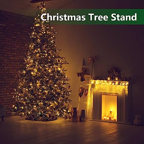 Christmas Tree Stand Metal,5 Sizes Diameter Universal Artificial Christmas Tree Holder for 2-10FT,Heavy Duty Christmas Tree Base,Foldable Stand for Xmas Tree Up to 100 Lbs,Fit 1-2inch Pole,Black