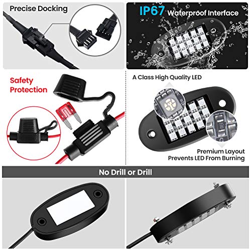 AMBOTHER RGB LED Rock Lights with Remote Music Mode - Thumbnail 4