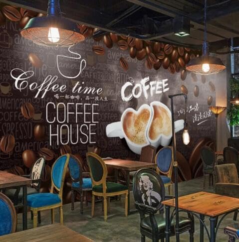 Papier peint mural 3D de lettre anglaise pour créer une ambiance de café cosy