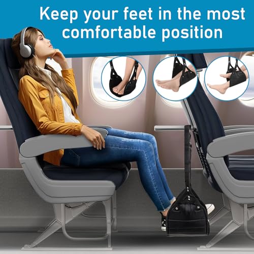 Wheelchair Footrest Hammock, Wheelchair Accessories Wheelchairs Leg Rest Adjustable Airplane Foot Hammock Travel Foot Rest Hanging Feet Sling for Feet Rests Parts, Reinforced Rivets Metal Link Buckle - Thumbnail 7