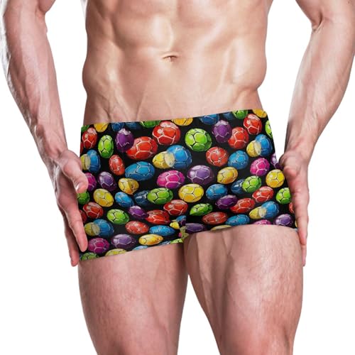 Colorful Football Mens Swim Trunk Swimwear Bathing Suit Swim Brief Square Leg Board Short S B04039902