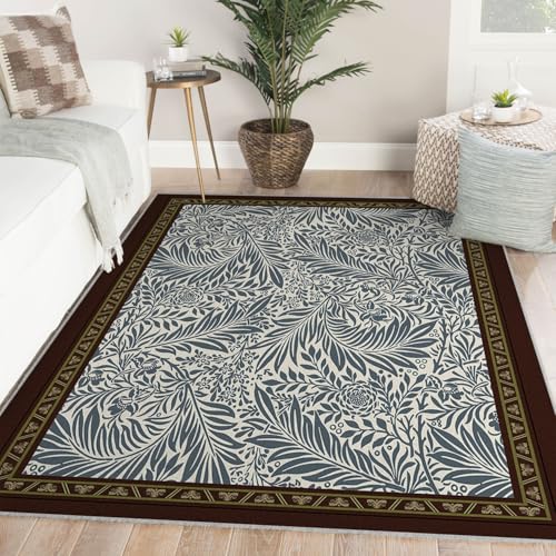 Tapis lavables antidérapants 80x150cm imprimé botanique doux