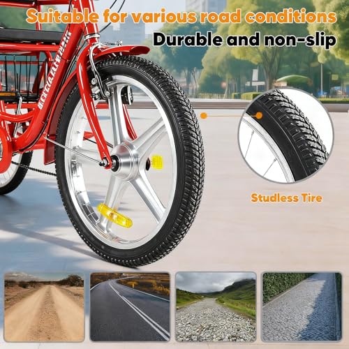 MENGFANMIN Adult Tricycle 7-Speed
