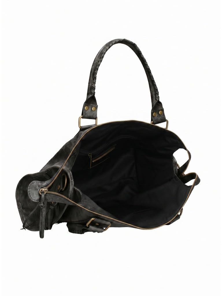 Gave Lux Sac à Bandoulière Femme en Cuir Véritable, Fait Main en Italie - Grand Sac Élégant Pour Usage Quotidien - Design Italien Authentique GLX220609023FBG-PARENTS 41 x 28 x 13 cm