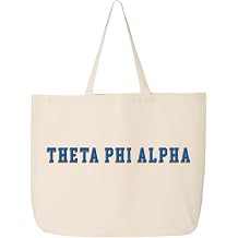 Tote Bag 100% Cotton Canvas Sorority Bag with 3D-Style Printed Letters