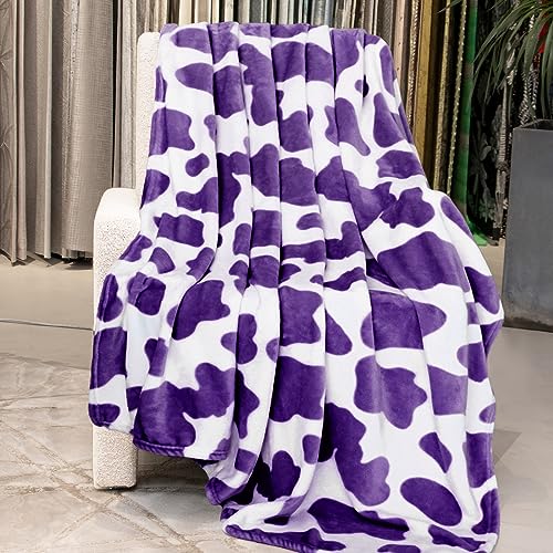 Image of Purple Throw Blanket for Bed, Lavender Soft Fleece Blanket for Women, Girls, Teens | Lightweight Bedding & Couch Accessories, Purple Gifts for Birthday, Holidays 50 inchx60 inch