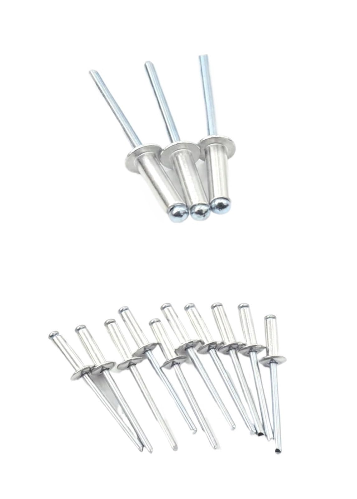Blindnieten, 50 Stück Aluminium-Stahl-Blindnieten, Kuppelkopf, Aluminium, 2,4–6,4 Mm Blindnieten