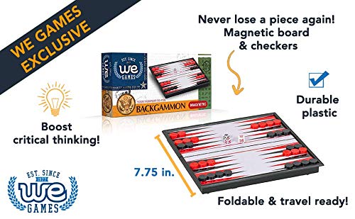 We Games Foldable Magnetic Travel Backgammon Set - 8 In. #TOP23