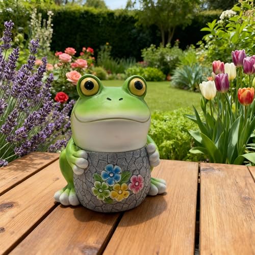 Memeyou Frog Hide a Key Outside Waterproof Key Hiders Safe Storage Lock Box For Outdoor Yard Garden Statues Ornament Indoor Decoration Large Size Design House Spare Holder Green by memeyou - Used condition - Image 3