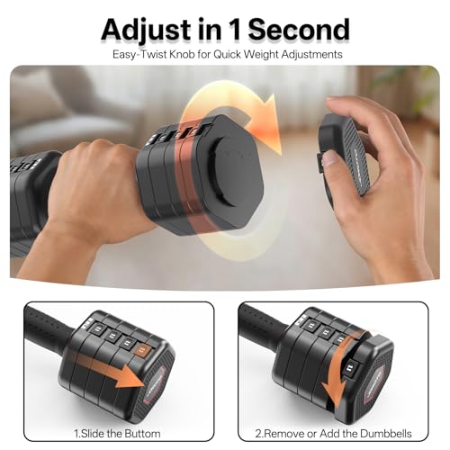 Image of JOROTO 5-in-1 Adjustable Dumbbell Set, 8LB /11LB Pair Adjustable Weights for Women at Home, 1s-Adjust Dual Locking Stable Hand Weights with TPE Soft Handle, Home Gym, Rehab, Pilates, Yoga, Strength Training