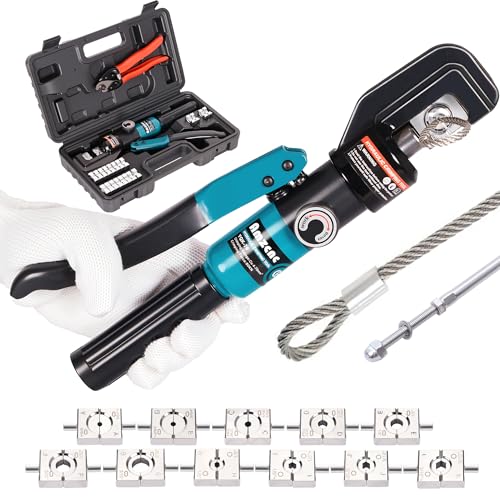 AMZCNC Wire Rope Crimping Tool Kit, Swaging Tool for Aluminum Ferrules and Oval Sleeves, 3/64''–3/16'', Stainless Steel, with Wire Cutter