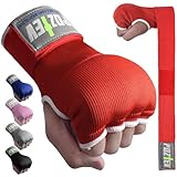 POZTEV Boxing Hand Wraps for Men & Women - Boxing Quick Wraps Inner Gloves Kickboxing Handwraps for Boxing Gloves Gear Knuckle Support Elastic Wrist Straps for Training MMA Shadowboxing (Red L/XL)