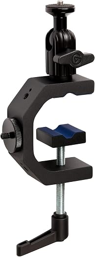 Elgato Heavy Clamp – Professional Mount with Ball Head and 4x 1/4 inch holes, Ultra Secure and Durable, Mount on Desks, Sh...