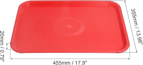 Miniatura 8 de uxcell Bandejas de plástico de comida rápida a granel de 12 x 16 pulgadas rectangulares para servir, bandejas de cafetería, platos para servir para