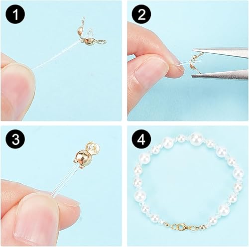 Miniatura 4 de BENECREAT 150 piezas chapadas en oro de 18 quilates, puntas de cuentas de crimpado, cubiertas de nudo para manualidades, fabricación de joyas, 3