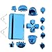 Jadebones Chrome Plating Replacement Repair Buttons with 2 Springs Set for PS4 Controller DualShock 4 (Blue)