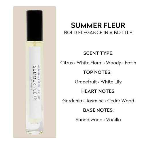 Miniatura 3 de Los Angeles Summer Fleur Eau De Parfum Spray  Fragancia Floral Citrus Woody de larga duración  Fragancia en espray para hombres y mujeres, 0.3 fl oz