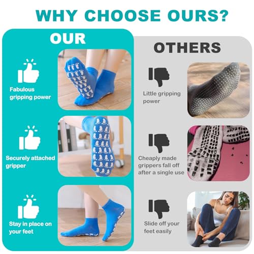 kilofly 5 pairs Non-Skid Soft Cotton Summer Slippers Gripper Socks Value Pack3