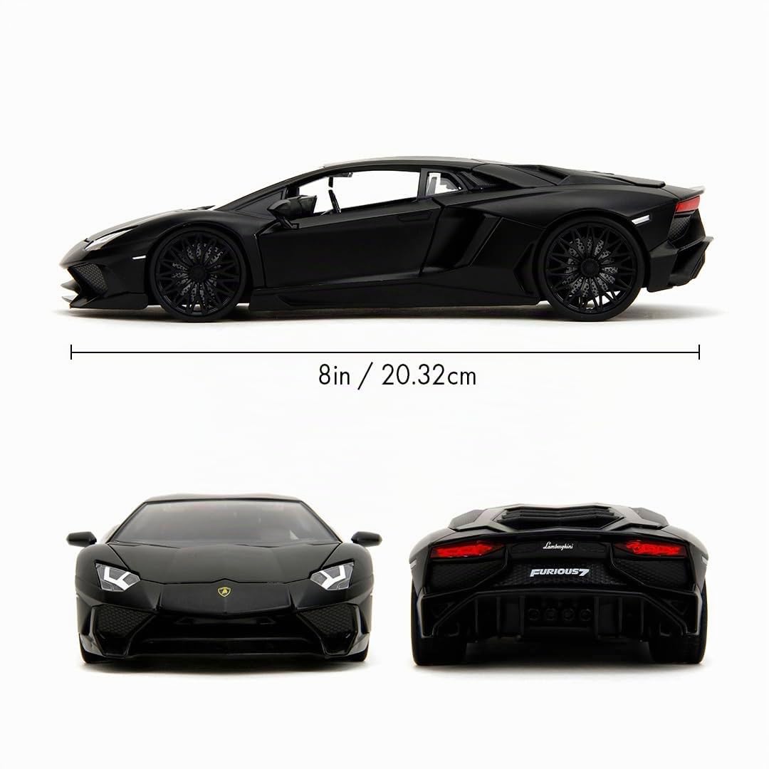 Fast & Furious JADA Toys SHAW'S LAMBORGHINI AVENTADOR modellino auto pressofuso, giocattoli per bambini e adulti, veicolo da collezione e da gioco, nero
