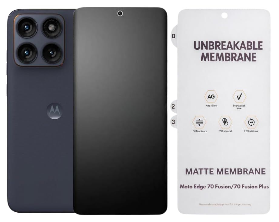 Image of SafeCase Diamond Quality Film Screen Guard compatible with Moto edge 70 Fusion / Moto edge 70 Fusion Plus 5G Unbreakable Membrane Screen Protector [Edge To Edge Front Matte Screen Guard] with new self healing technology and good matte finish