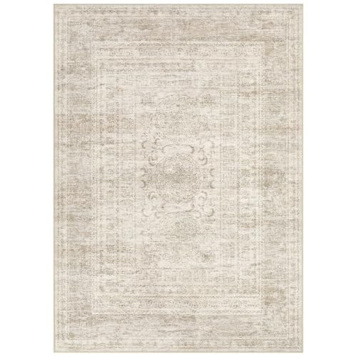 DMOYEST 160x230 Teppich Wohnzimmer Beige Braun Vintage Waschbar – Ansicht 9