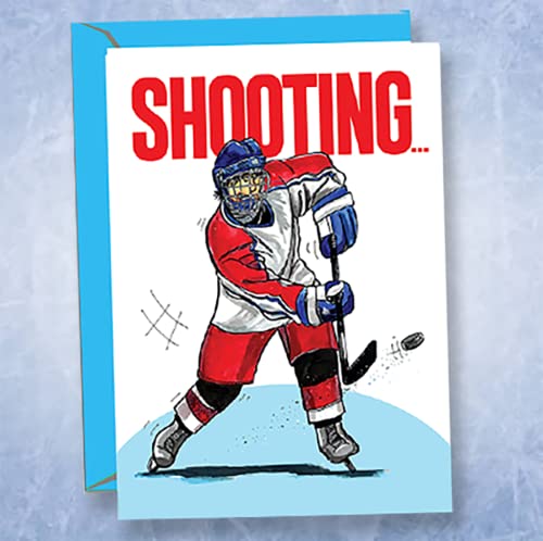Play Strong Hockey Birthday Card 1-Pack (5X7) Power Player Illustrated Sports Birthday Cards Greeting Cards- Awesome For Hockey Players, Coaches And Fans Birthdays, Gifts And Parties! #TOP4