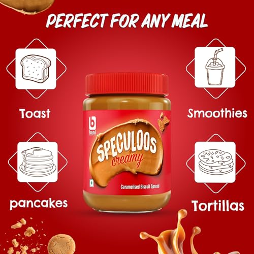 Image of Boni Speculoos Creamy Biscuit Spread - 400g | Caramelised Biscuit Spread | Made in Belgium | Vegan | For Bread & Snacks (Pack of 3)