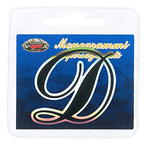 Image of Quattroerre Holographic Letter D Sticker, Black Metal