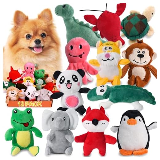 LEGEND SANDY Squeaky Dog Toys for Puppy Small Medium Dogs, Stuffed Samll Dog Toys Bulk with 12 Plush Pet Dog Toy Set, Cute Safe Dog Chew Toys Pack for Puppies Teething