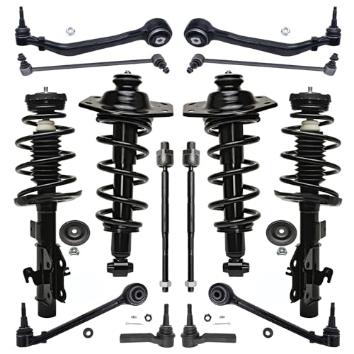 Detroit Axle - Front and Rear Struts w/Coil Spring + Lower Control Arm + Sway Bars Tie Rod Suspension Kit for 2011-2012 Chevrolet Camaro 3.6L