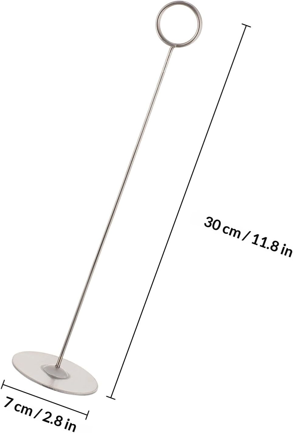 5pcs 12-inch Stainless Steel Wedding Table Number Holders Sturdy Hotel Table Cards Stand Memos Clip Menu Sign Display for Events and Restaurants