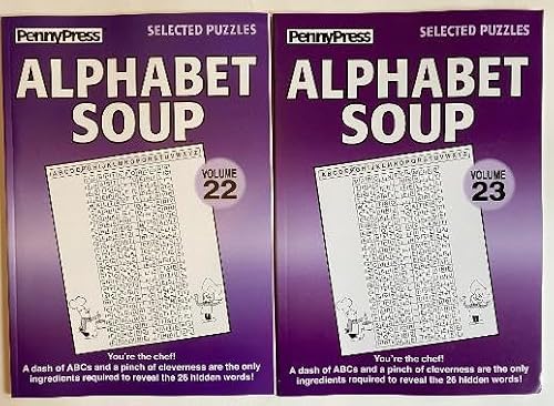 Volumes 22 and 23 of Alphabet Soup Puzzles Penny Press Variety