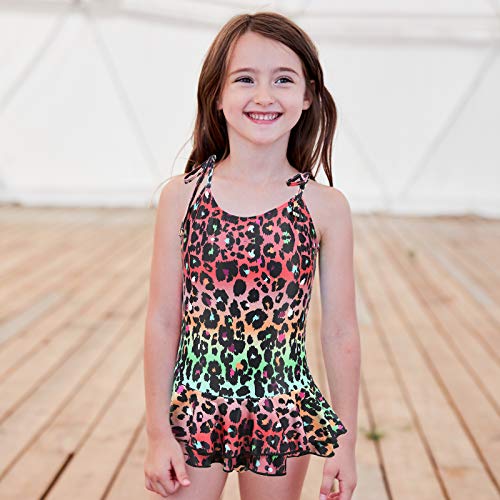 Image of Girls One Piece Swimsuits One Shoulder Ruffle Swimwear Floral Bathing Suit