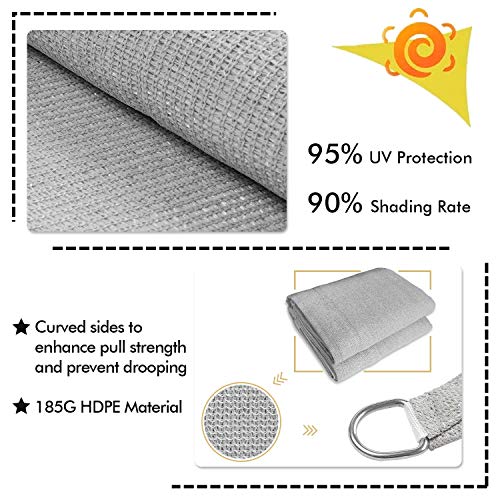 Image of KANAGAWA 8'x12' Sun Shade Sail Gray Curved Rectangle