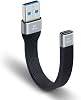 Poyiccot USB-C to USB 3.1 Adapter 10Gbps,USB C Female to USB A Male Adapter Cable, USB C to USB A Adapter Charger Soft Flat Short Cable with OTG Compatible with iPhone, Samsung Galaxy, MacBook