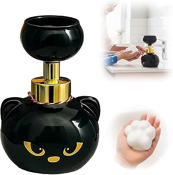 Cute Cat Paw Foam Soap Dispenser, Automatic Paw Print Press Foaming Hand Wash Dispenser with Cats Paw Print, Refillable Empty Foam Soaps Pump Bottle for Bathroom Kitchen 1