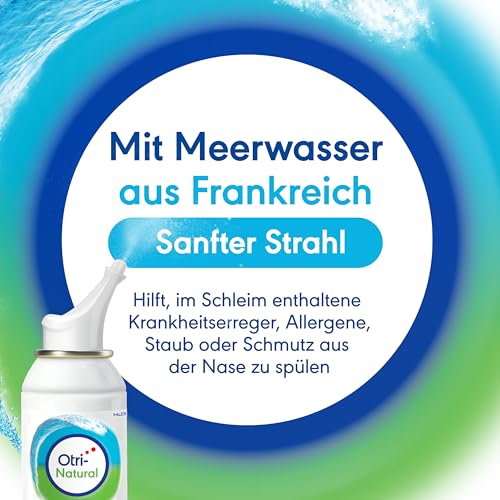OtriNatural Nasenreinigung Soft, Nasenspülung, 100 % natürlich, Meerwasser Nasenspray, reinigt & spült Nasenhöhlen, Nasenspray, aus der Otriven-Familie, 0,9 % Natriumchlorid, 100 ml