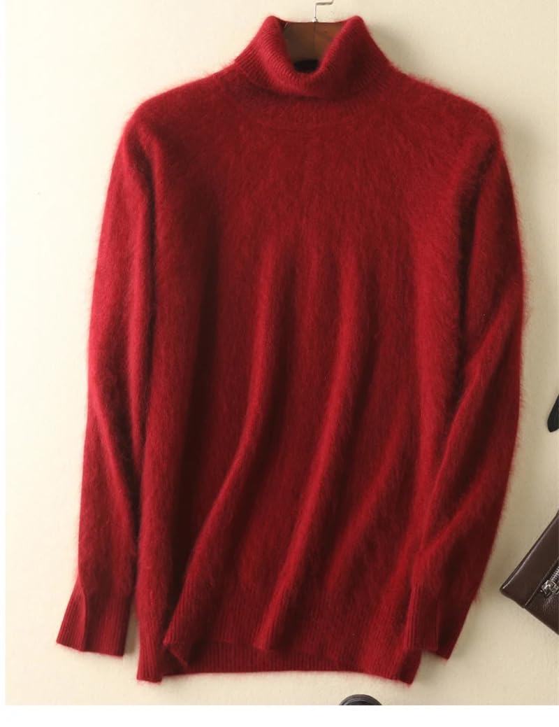 REHJJDFD Herren Rollkragenpullover Kaschmir Strickpullover Warm Casual Pullover
