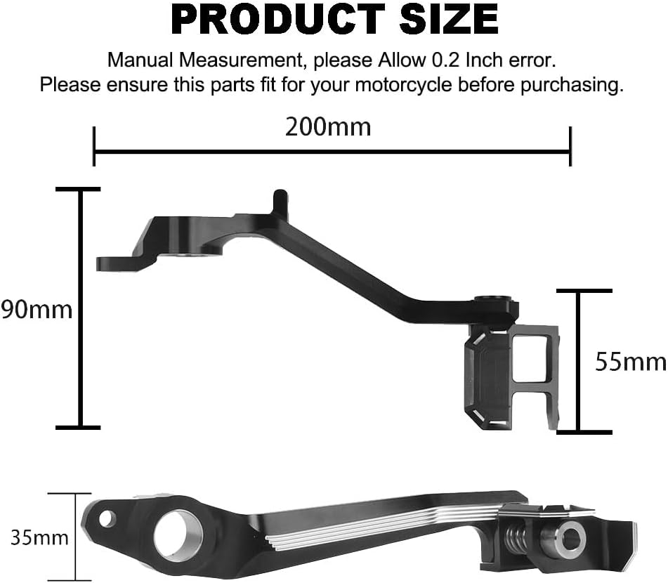Motorcycle Rear Foot Brake Pedal Lever Accessories for BMW R1300GS 2023 2024 GS1300 R 1300 GS R1300 R 1300GS CNC Aluminum (Black)