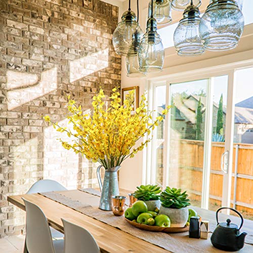 Nubry 12Pcs Artificial Orchids Flowers Fake Silk Dancing Lady Orchid Faux Long Stem Flowers In Bulk For Home Wedding Office Party Festive Indoor Outdoor Decoration (Yellow) #TOP1