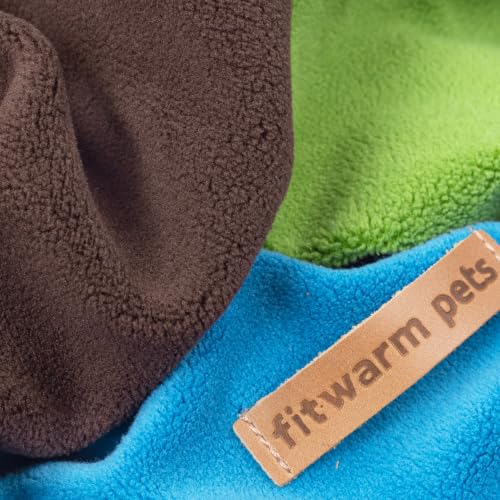Image of Fitwarm 3 Pack Turtleneck Fleece Dog Sweater, Winter Clothes for Small Dogs Boy Girl, Thermal Dog Sweatshirt, Pet Apparel, Bright Blue, Green, Brown, XL