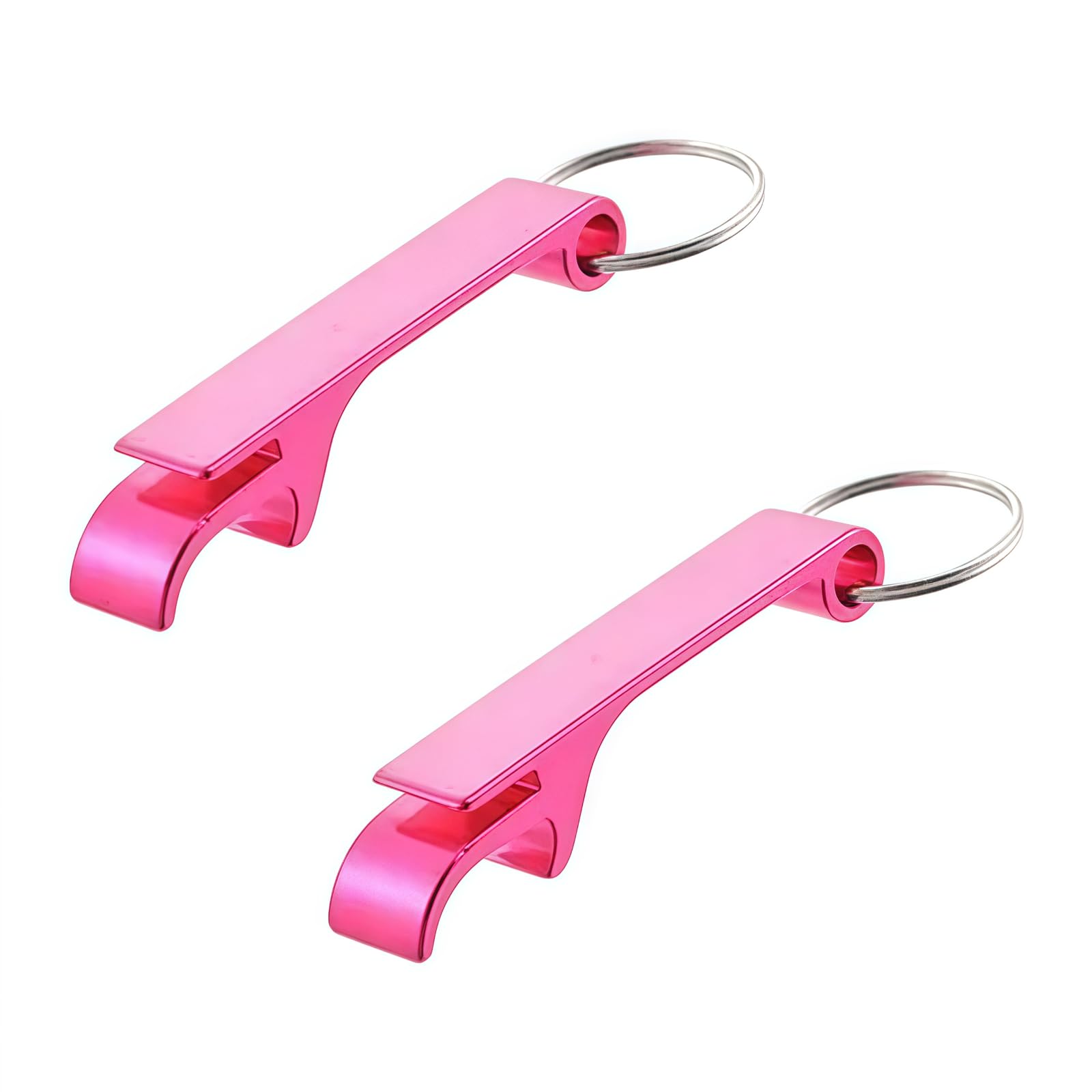 2Pcs Pink Metal 4-in-1 Bottle Opener Key Chain