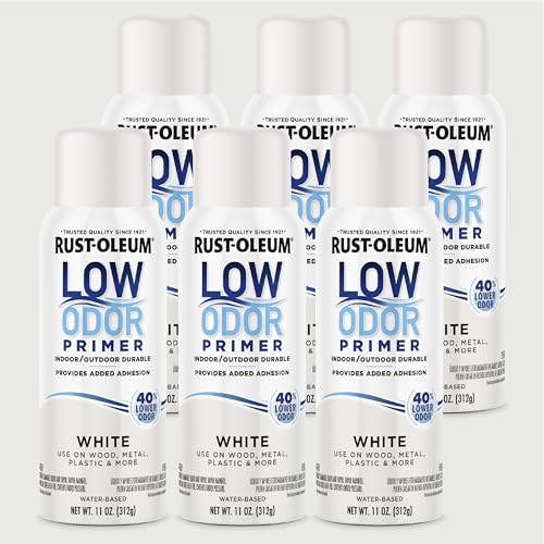Image of Rust-Oleum Low Odor Spray Primer, 11 oz, Flat White, 6 Pack